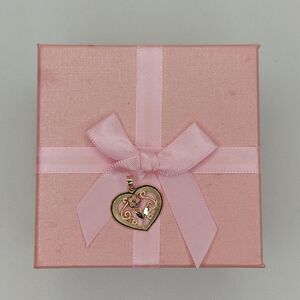 14k Yellow Gold Heart Flower Designed Filigree Charm Pendant Jewelry - ZRW 0.91g